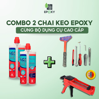  Combo 2 Chai Keo Chà Ron KGT Và Bộ Dụng Cụ Chà Ron Keo Epoxy Cao Cấp Tiết Kiệm Tiện Lợi - Kèm Vòi Trộn 