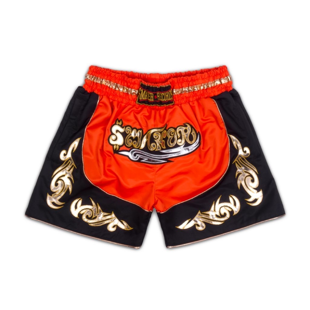[SMAKER] Quần đùi nam kiểu muay thái , chất liệu dù cao cấp-MUAY SHORTS IN ORANGE