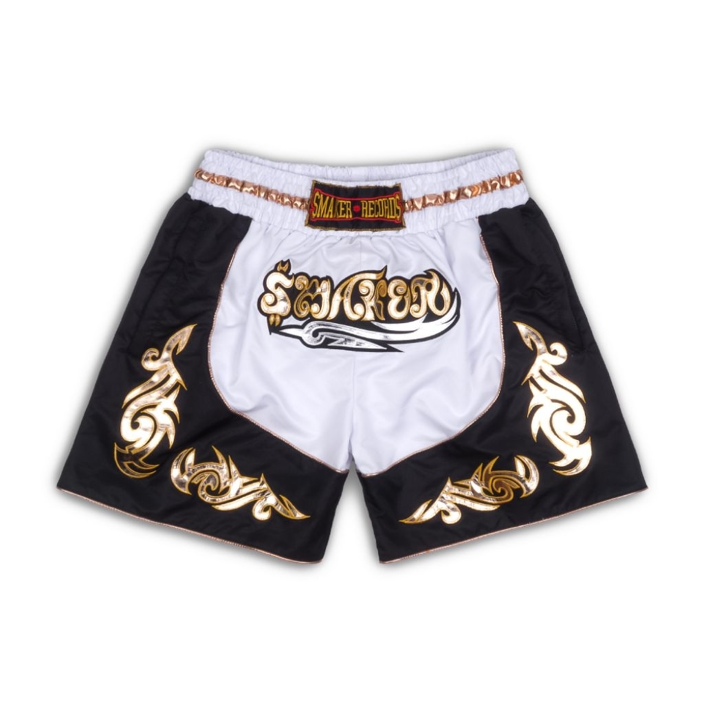 [SMAKER] Quần đùi nam kiểu muay thái , chất liệu dù cao cấp-MUAY SHORTS IN WHITE