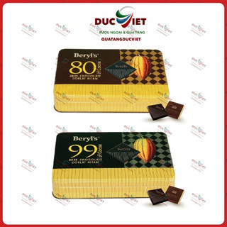SOCOLA -DARK CHOCOLATE 80% - 99% COCOA 108G Socola đắng Beryl's cacao dark chocolate 99% 80% - hộp thiếc 108g