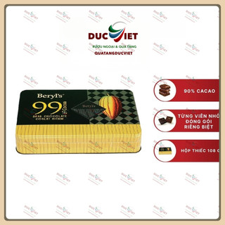 SOCOLA -DARK CHOCOLATE 80% - 99% COCOA 108G Socola đắng Beryl's cacao dark chocolate 99% 80% - hộp thiếc 108g