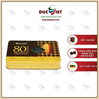 SOCOLA -DARK CHOCOLATE 80% - 99% COCOA 108G Socola đắng Beryl's cacao dark chocolate 99% 80% - hộp thiếc 108g