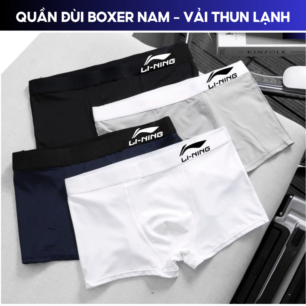 [ 35 - 84KG ] Quần sịp boxer nam họa tiết L.N , Quần lót đùi nam vải thun lạnh thoáng mát, thoải mái