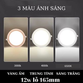 Đèn Led Panel Downlight Âm Trần 3 chế độ màu 12w Phi 150mm