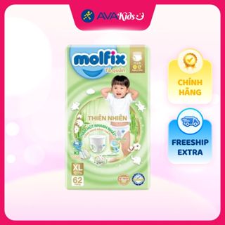 Tã quần Molfix thiên nhiên size XL 62 miếng (12 - 17 kg)