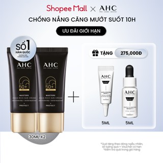   MUA 1 TẶNG 1  Kem chống nắng AHC phổ rộng 400nm căng mướt da chuẩn Hàn Masters Aqua Rich Sun Cream 30ml 