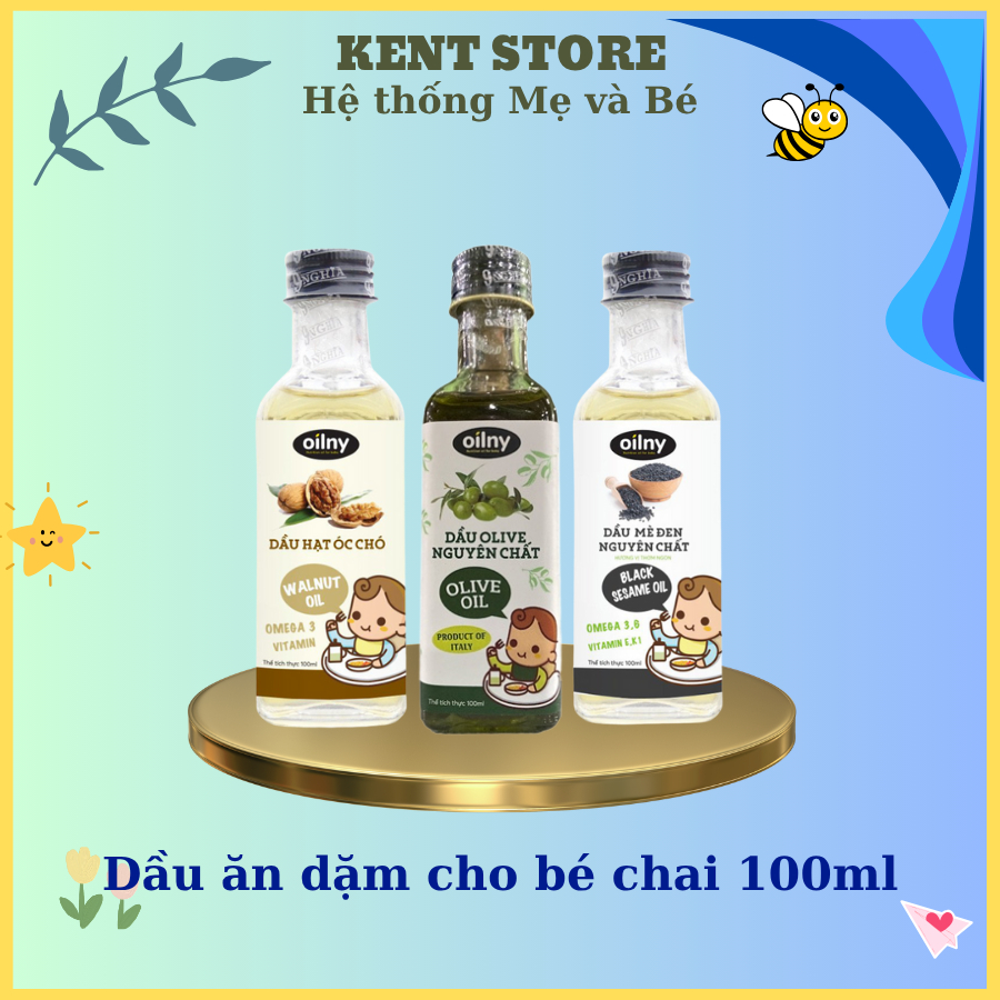 Dầu ăn dặm 9 nghĩa cho bé đủ vị dầu mè,oliu, óc chó
