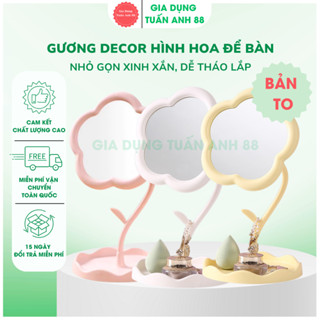    Bản To - Bản Nhỏ   Gương decor để bàn trang điểm hình hoa xinh xắn - GDTA88 
