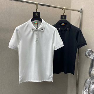  Áo polo nam nữ cổ bẻ PB cotton gai cá sấu thân trơn mix tag logo ong bạc hai bên cổ basic boy phố PL173P 