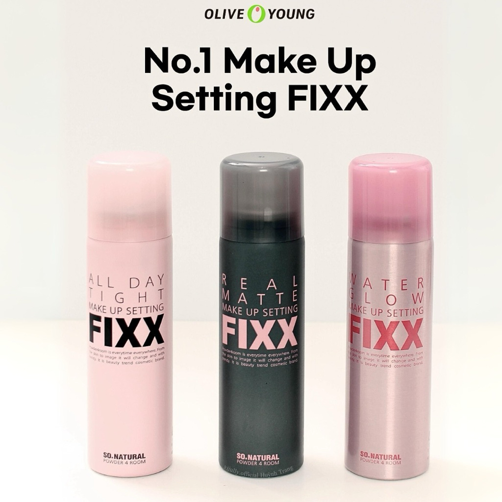 [chính hãng 100%] Xịt Khóa Makeup Toàn Diện Fixx So Natural Từng Loại Da All Day Tight - Real Matte 