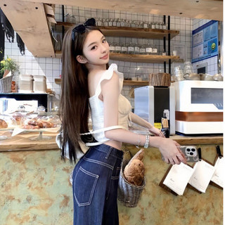  Áo Trắng Croptop Tay Cánh Tiên Áo Kiểu Mùa Hè Thiết Kế Rút Dây Trước Ngực Dễ Phối Đồ Mặc Đi Chơi Đi Tiệc Xinh Xắn 