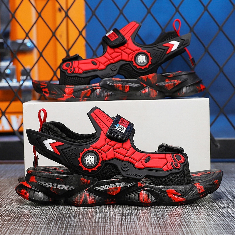 Giày Sandal Bé Trai Đế Mềm Chống Trượt, Dép Quai Hậu Phong Cách Siêu Anh Hùng, Size 30-39, Sandal Trẻ Em Mùa Hè