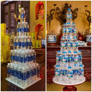 Tháp Nước Mica 5 Tầng Vuông/Tròn – Tháp Nước Cao Cấp Bày Lễ Cúng Gia Tiên, Đi Lễ Chùa, Điện Thờ