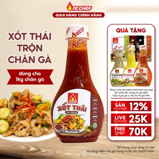 Sốt Thái Trộn Chân Gà AZ CHEF 215g, Sốt Trộn các món Thái chuẩn vị, chân gà sốt thái, tôm mực sốt thái