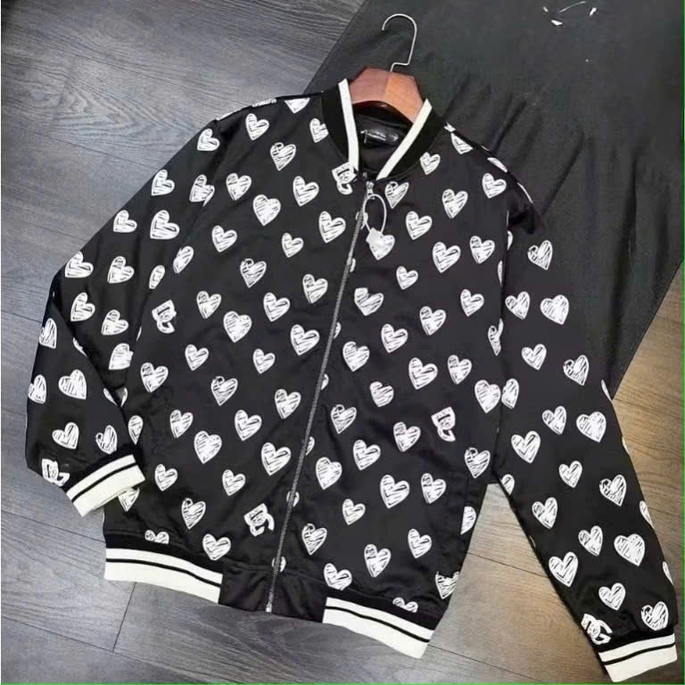 Áo Bomber Unisex DG Trái Tim - Áo Khoác Gió 2 Lớp Dày Dặn Thu Đông