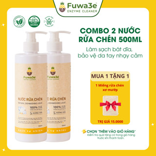 Combo 2 chai Nước rửa chén hữu cơ Fuwa3e Organic Enzyme hương dứa sinh học bảo vệ da tay 500ml