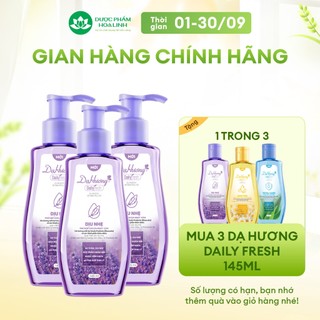 Combo 3 chai dung dịch vệ sinh Dạ Hương Daily Fresh Dịu nhẹ 145ml - Phù hợp cho DA NHẠY CẢM 