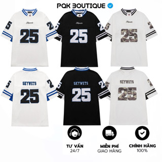 [ Deal mở bán ] Áo Thun Lưới Unisex Form Rộng SKYWETS 25 Hoạ Tiết Thêu Toàn Bộ - Pqk Boutique