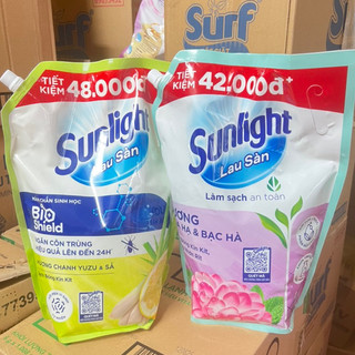  Nước lau sàn Sunlight hương Hoa Hạ Bạc Hà Chanh Sả dạng túi 3.6kg 
