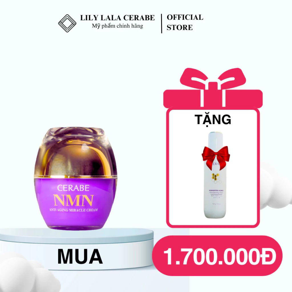 [MUA 2 NMN TẶNG 1 NMN VÀ 3 MESSO ] Kem NMN LILYLALA CERRABE Kem dưỡng trắng và phục hồi NMN 50gram A