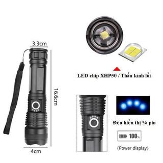 Đèn Pin Siêu Sáng Cầm tay XHP50 sạc Type-C pin trâu