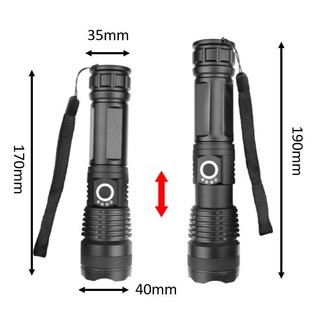 Đèn Pin Siêu Sáng Cầm tay XHP50 sạc Type-C pin trâu