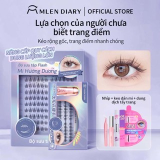 Mi Giả HOA HƯỚNG DƯƠNG BẢN TRUNG MLEN DIARY Mi Cụm Tự Nhiên Mềm Mại Tái Sử Dụng