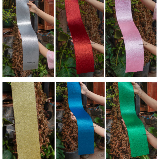 Cuộn 5 Mét Ruy Băng Xốp Nhũ Kim Tuyến Làm Đai Nơ Trang Trí Noel Khổ 12cm