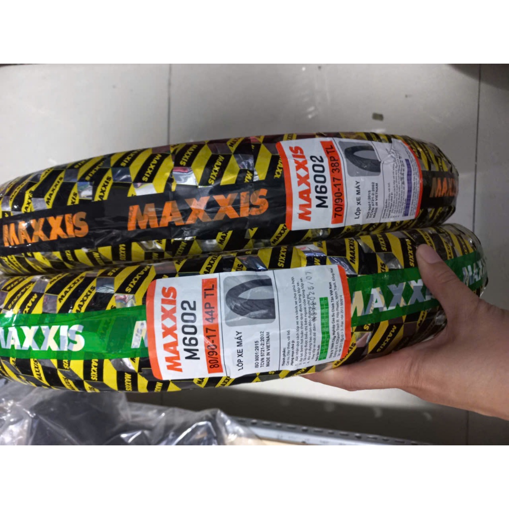 Vỏ xe máy MAXXIS 6002 Chữ vàng không ruột 70/90-17 & 80/90-17 70 80 90 17
