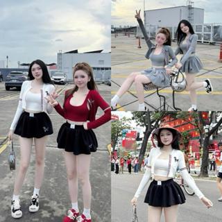 Set 3 Món (Áo + Chân Váy) Áo Balo Phối Chân Váy Xếp Li Dành Cho Nữ By Trang Mun A44