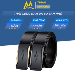 Thắt lưng nam da cao cấp dây nịt bản nhỏ vân đẹp đầu khóa kim loại tự động bảo hành 1 năm MN89 TIMAN