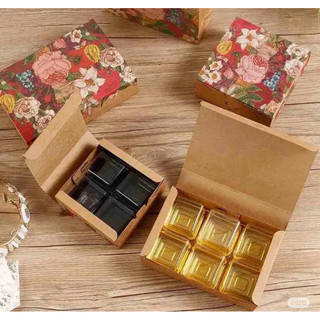 10 Hộp kraft đựng bánh trung thu (50-80g) hoạ tiết vintage