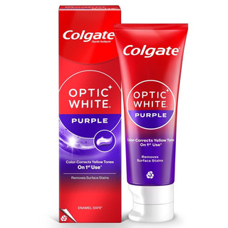  Kem Đánh Răng Colgate Optic White purple công nghệ sắc tím khoáng núi lửa làm trắng sáng răng trong 7 ngày 