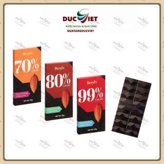 Socola đắng không đường Beryl's 70% 80% 90% ca cao thanh 90g