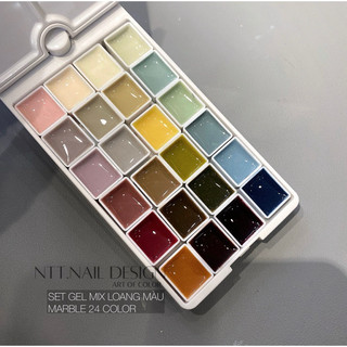  Set gel mix 24 color loang màu marble vân đá làm móng không có nhũ  