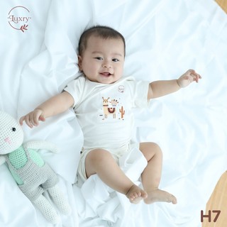 Bộ cộc tay cài vai bamboo Luxry vải sợi tre, nhiều màu đáng yêu cho bé