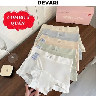  Hộp 5 quần lót nữ su cao cấp mềm mại - SET5 Quần lót nữ đáy rộng không cộm cạp cao tôn dáng DEVARI 