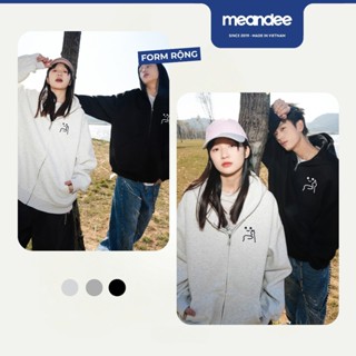 Áo Khoác Hoodie Zip Meandee Khoác Nỉ Nam Nữ Đôi Form Rộng Vải Nỉ Lót Lông, Bông Dày Mũ, Dây Kéo Đen, Xám Tiêu - KNHB1