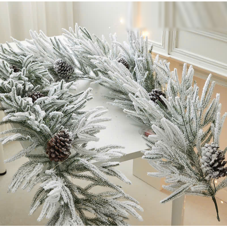 Dây Lá Thông Phủ Tuyết KCS42 Trang Trí Noel Giáng Sinh