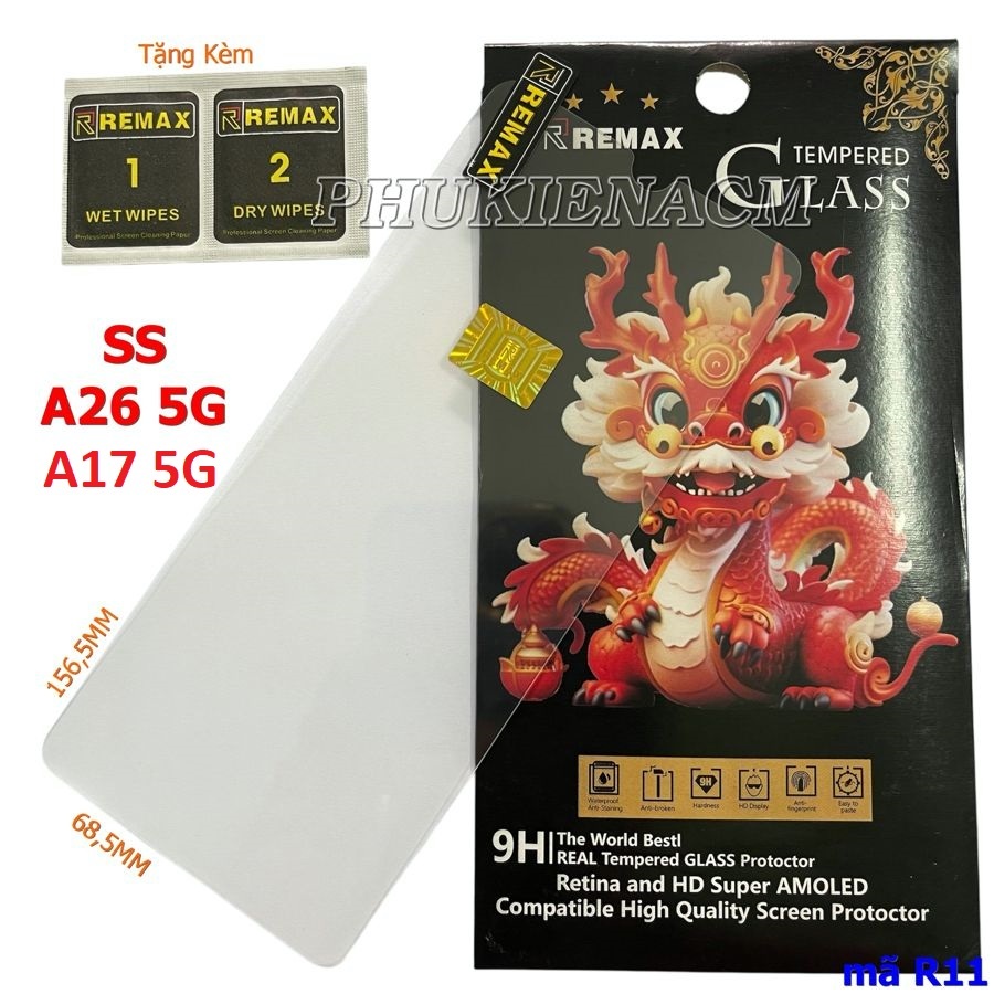 Kính Cường Lực Màn Hình Samsung Galaxy A17 5G / A26 5G Trong Suốt Con Rồng Remax (R11)