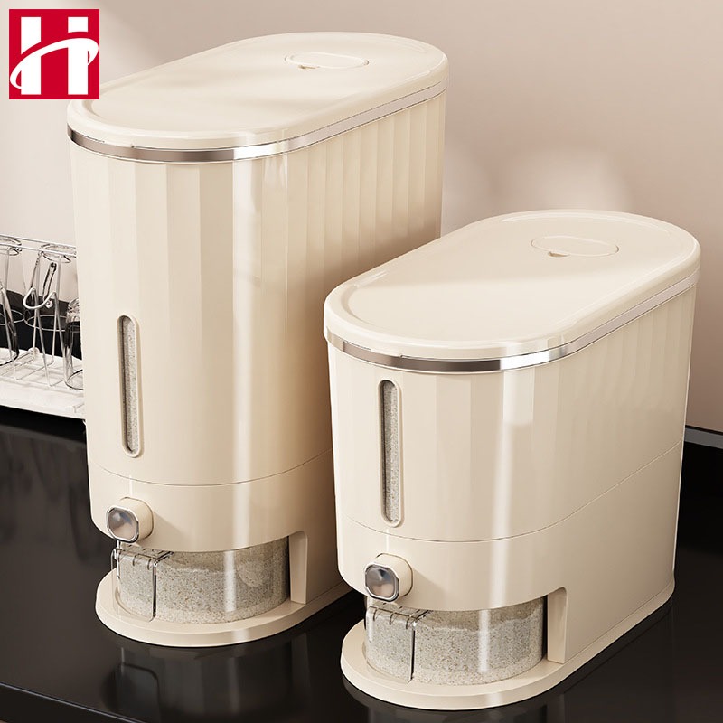 Thùng Đựng Gạo Thông Minh Có Nút Bấm Đổ Gạo Tự Động Dung Tích 5kg/10kg LEEGO