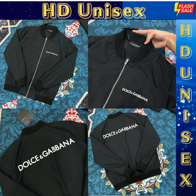 Áo Khoác Bomber Nam Nữ D&G Vải Gió 2 Lớp Mỏng Nhẹ, Áo Khoác Gió Unisex In Chữ Trước Ngực và Sau Lưng