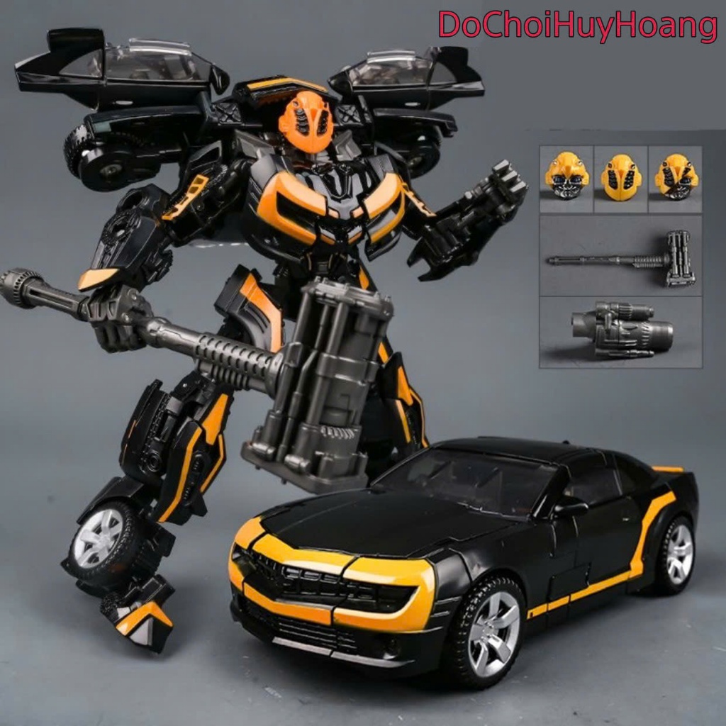 Mô hình robot Bumblebee biến đổi thành xe oto cao màu vàng đen TW1025B