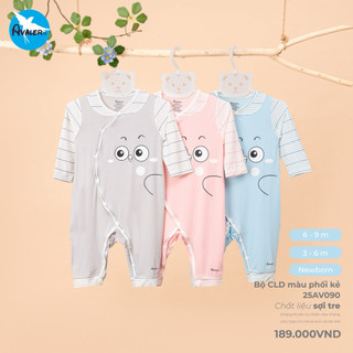   Avaler  Bộ quần áo body dài tay cho bé sơ sinh 3-8kg chất liệu sợi tre mềm mại mẫu mới 2024 