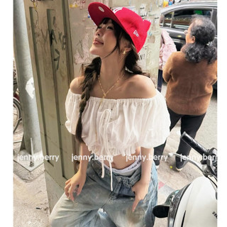 Meme top - Áo ống nữ trễ vai đan dây thắt nơ áo kiểu nữ ngang vai