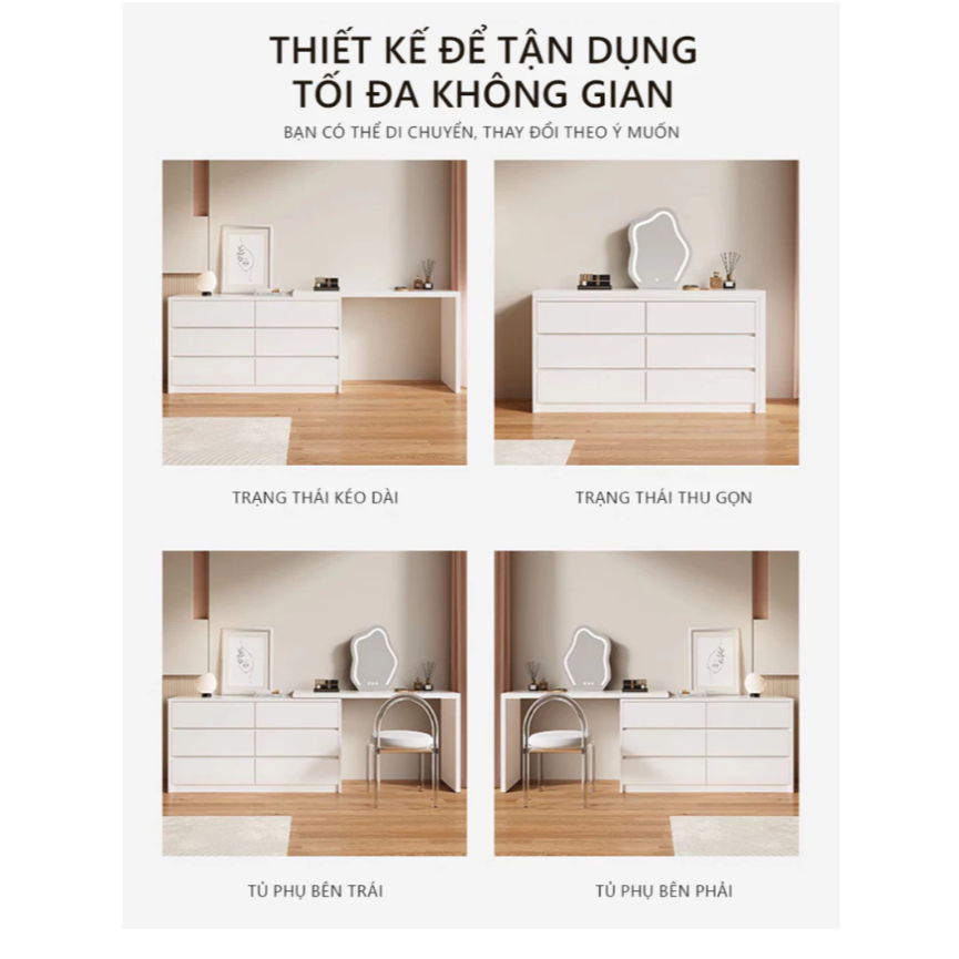 MY Bàn trang điểm đẹp xoay 180 thông minh tủ ngăn kéo đa năng để đồ tủlưu trữ, Chống ẩm gỗ | BigBuy360 - bigbuy360.vn