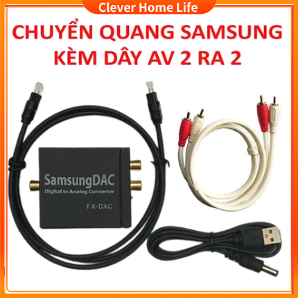 【Freeship】Bộ chuyển đổi Cổng quang Optical sang Audio AV - R/L, Cổng 3,5 Hỗ Trợ Tv 4k Loại
