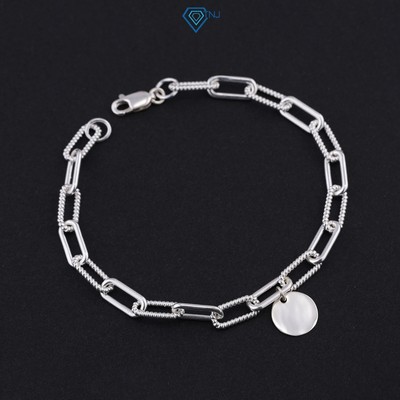 Lắc tay bạc nam mắt xích xoắn kết hợp trơn khắc tên cá tính LTA0218 - Trang Sức TNJ