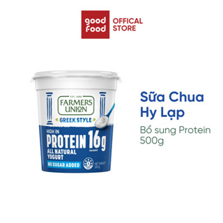 Sữa Chua Hy Lạp Greek Yogurt chỉ chứa 0,5g béo, không thêm đường, bổ sung thêm 16g protein Farmers Union 500g - 1 hũ