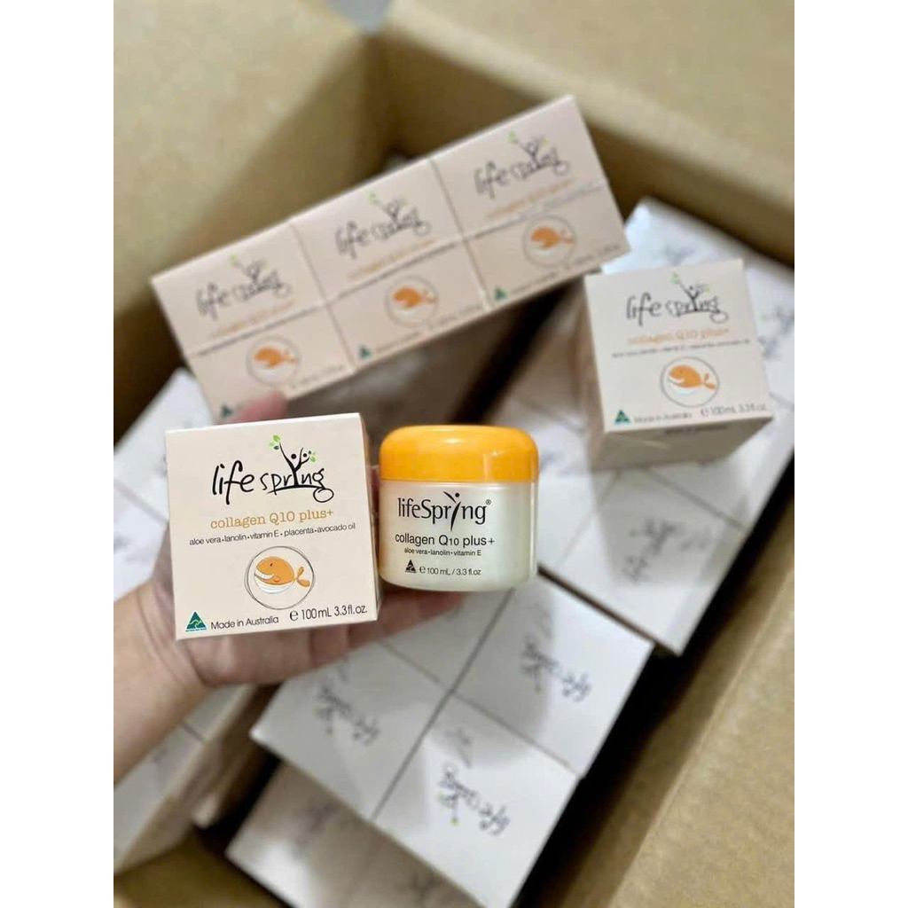 [Chuẩn Úc] Kem dưỡng LifeSpring Collagen Q10 Plus 100ml nắp vàng